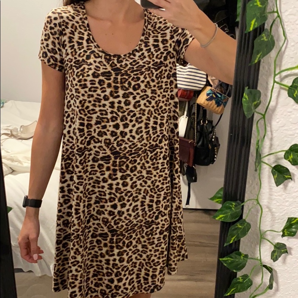 Comfortable, wide, animal print dress